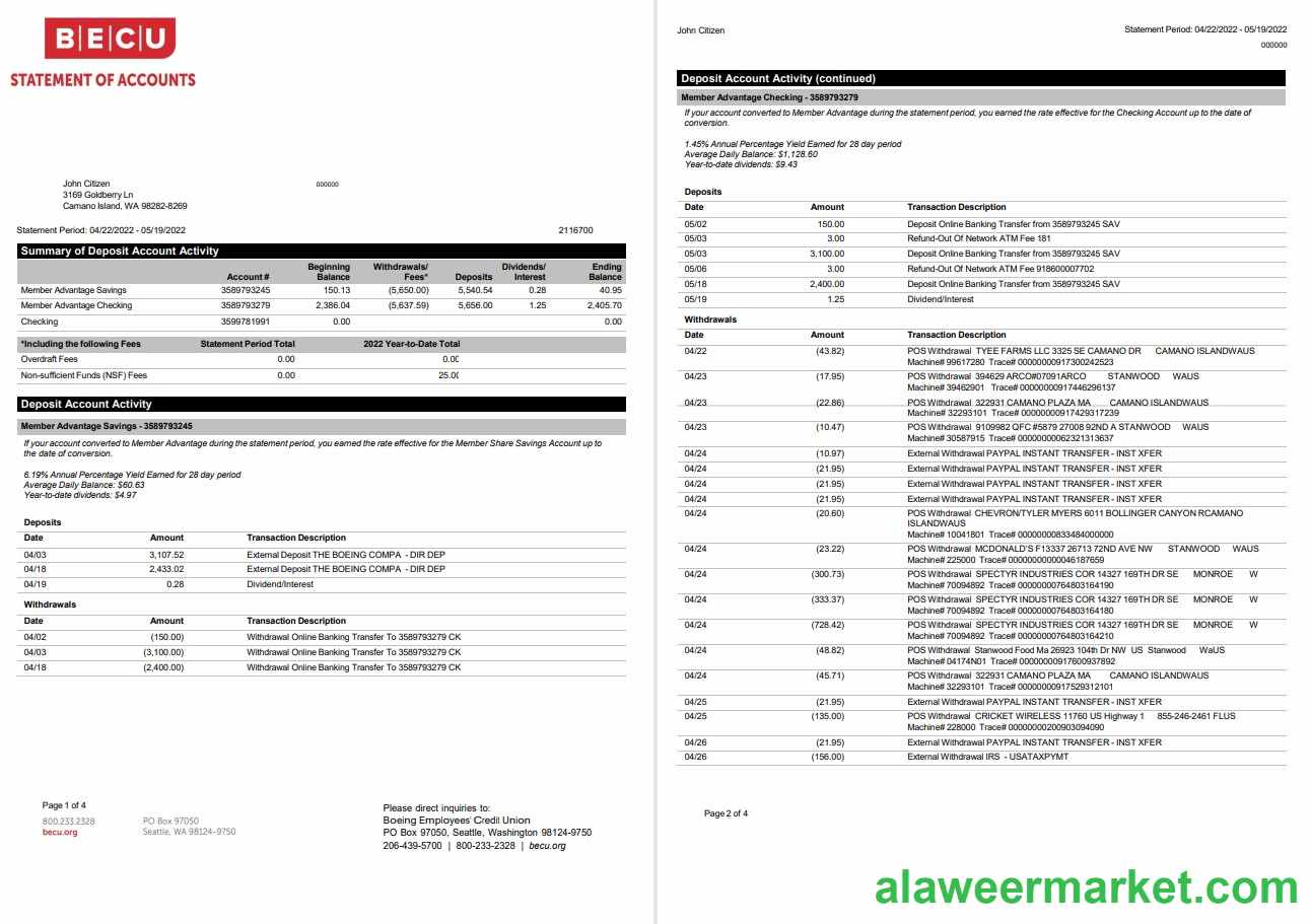 USA BECU statement 4 pages